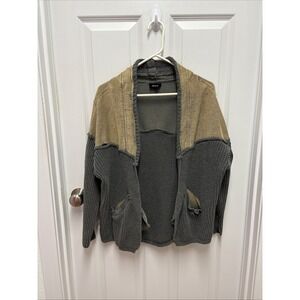 Heyson‎ Olive Green Textured Open Front Cardigan - Size Small